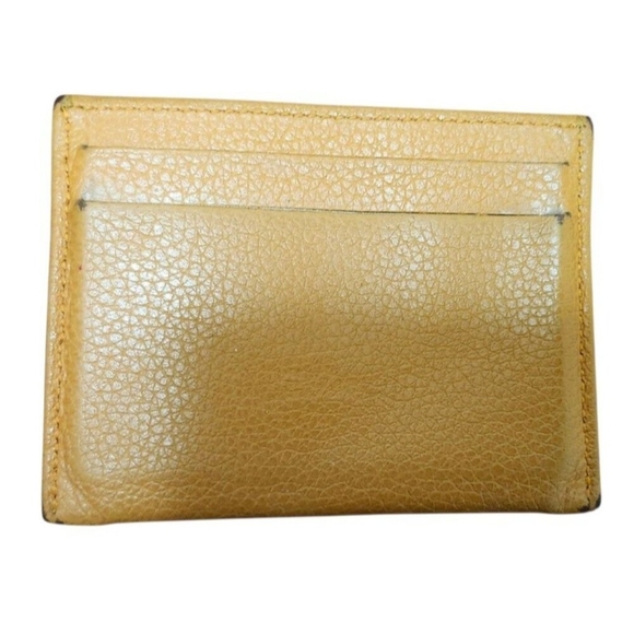 Longchamp Yellow Leather Card Holder Slim Minimalist Wallet Authentic Longchamp - Picture 4 of 7